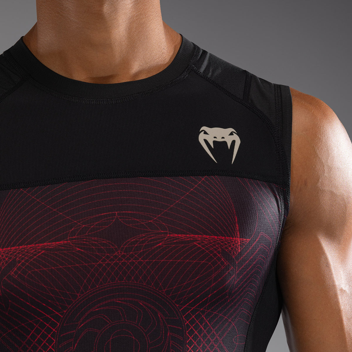 Rashguard sans Manches Venum G-Fit Air pour Hommes - Noir Profond/Rouge Feu - product-type_T-Shirts de Compression