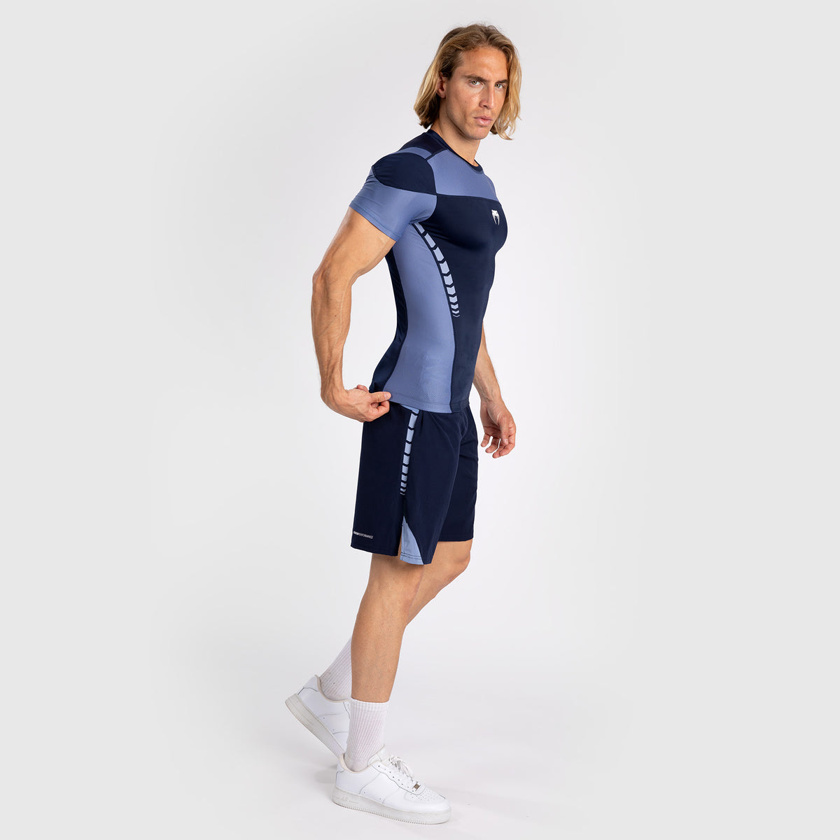 Rashguard À Manches Courtes pour Hommes Venum Tempest - Bleu Marine/Bleu - product-type_T-Shirts de Compression