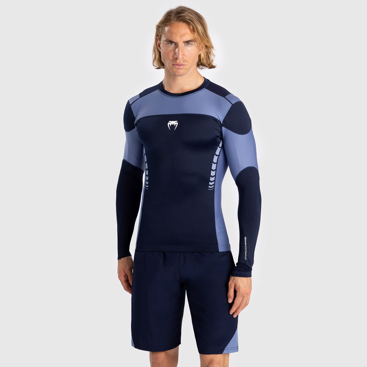 Rashguard À Manches Longues pour Hommes Venum Tempest - Bleu Marine/Bleu - product-type_T-Shirts de Compression