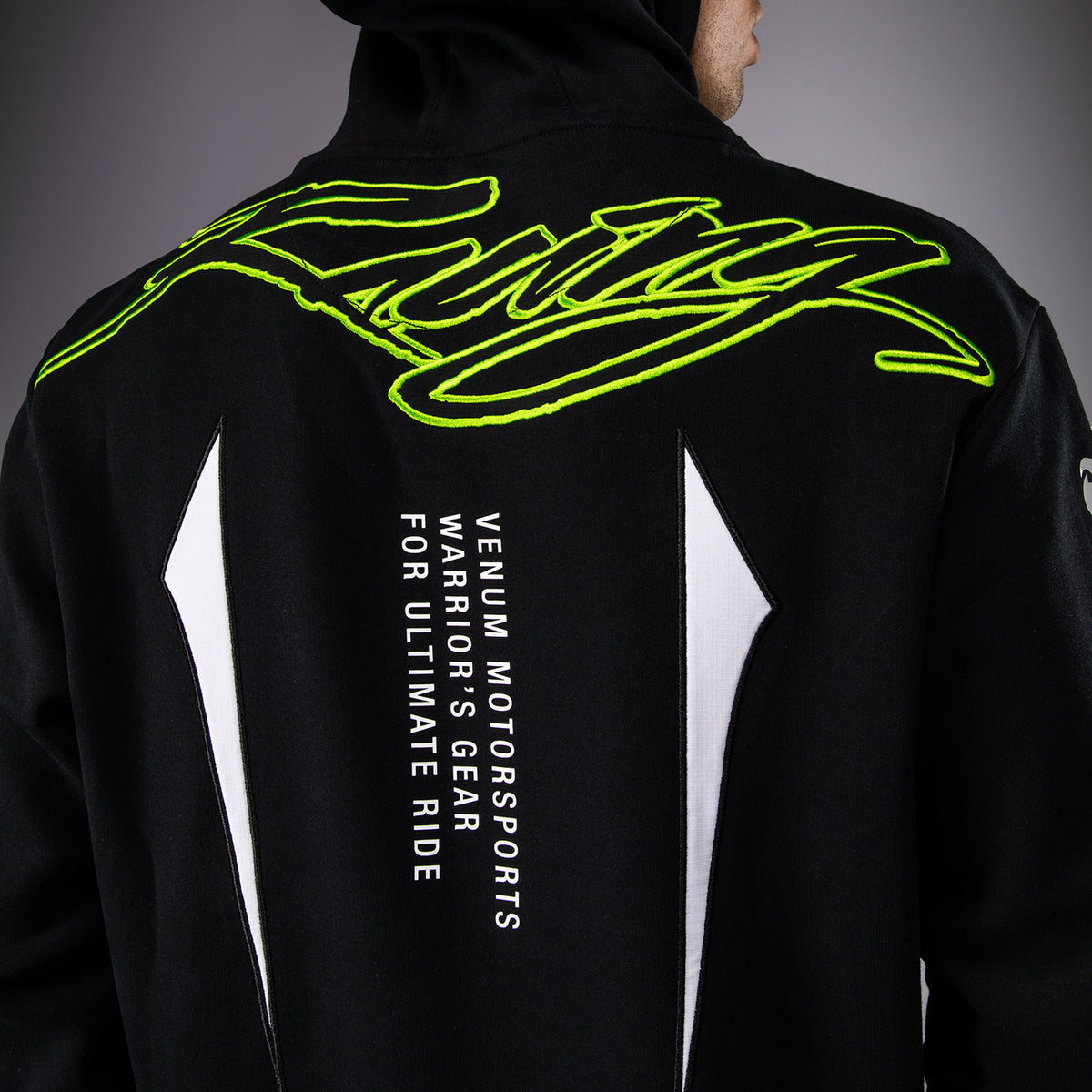 Sweat à capuche pour Hommes Venum x Bud Racing - Noir/Blanc/Citron Vert - product-type_Sweatshirts