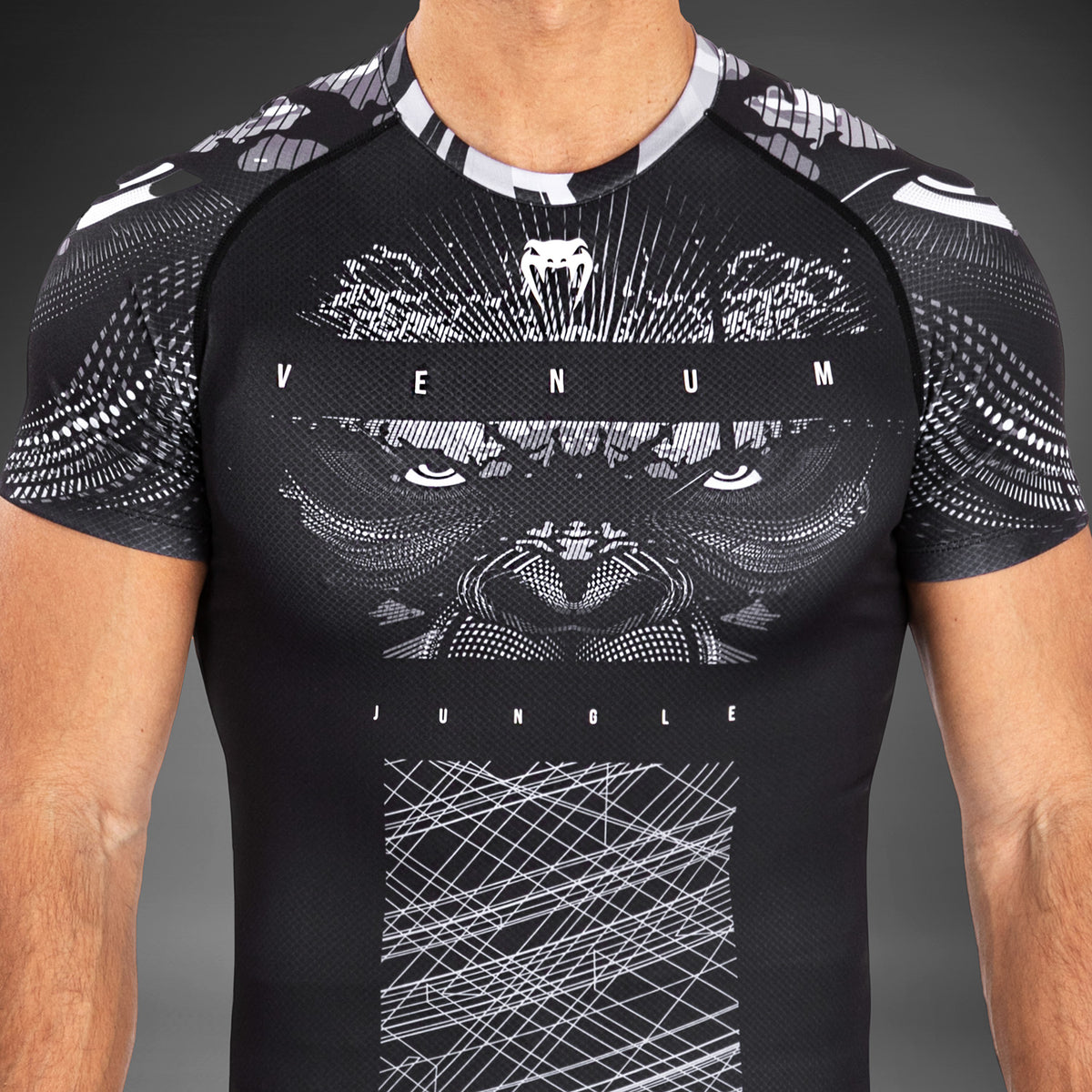 Rashguard Manches Courtes Venum Gorilla Jungle - Noir/Blanc - product-type_T-Shirts de Compression