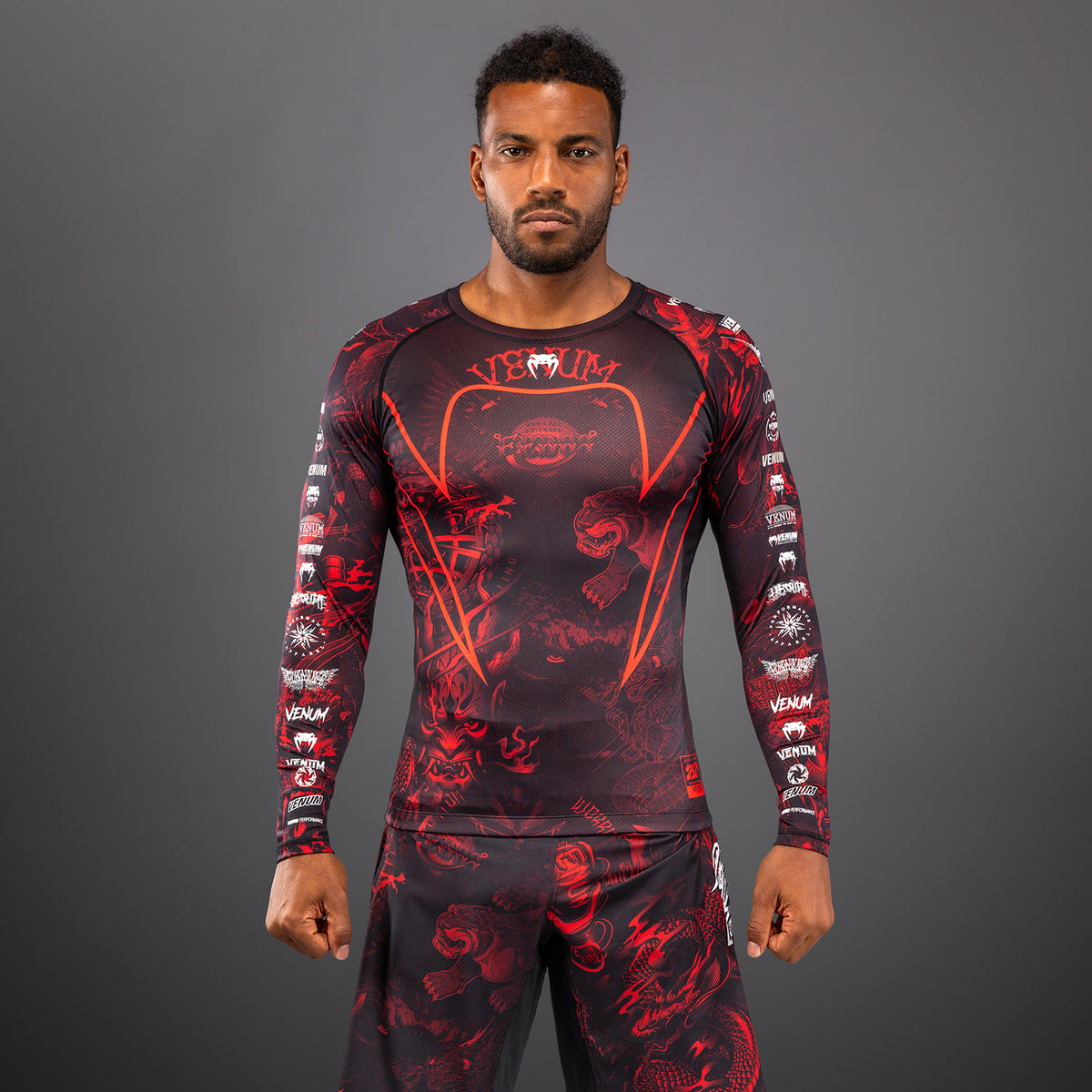 Rashguard à Manches Longues Venum 20th Anniversary - Noir/Rouge - product-type_T-Shirts de Compression