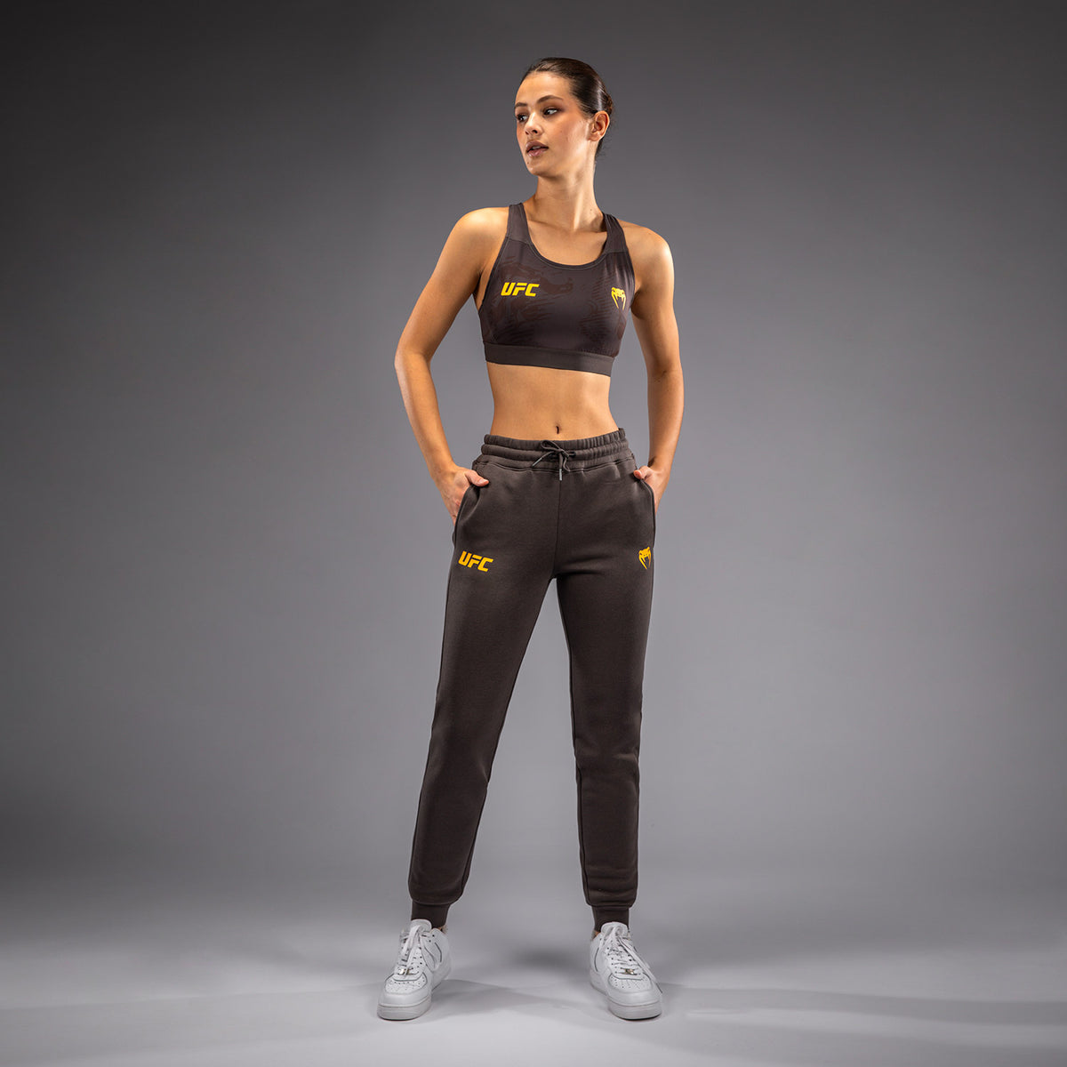 Pantalon en Coton pour Femmes UFC Fusion by Venum Fight Week - Marron Terrestre - product-type_Pantalons de jogging
