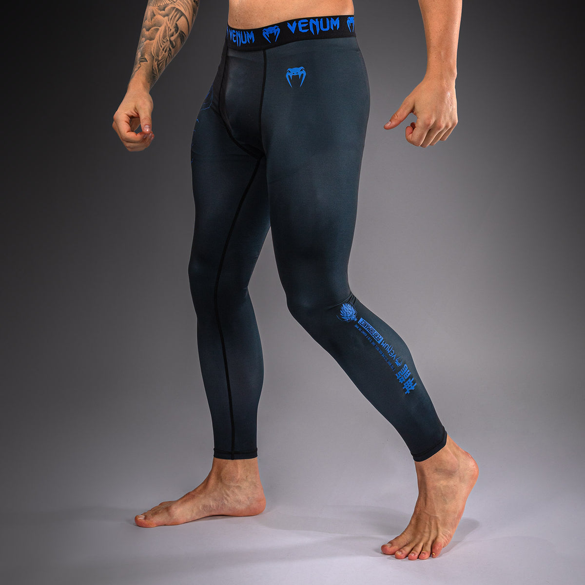 Pantalon de compression Venum Thunder Dragon – Noir/Bleu Royal - product-type_Pantalons de Compression