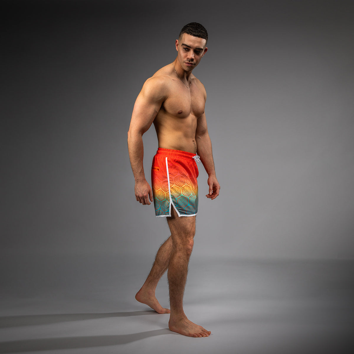 Short de Bain Venum Octane - Orange Sunset/Bleu Ciel - product-type_Shorts de bain