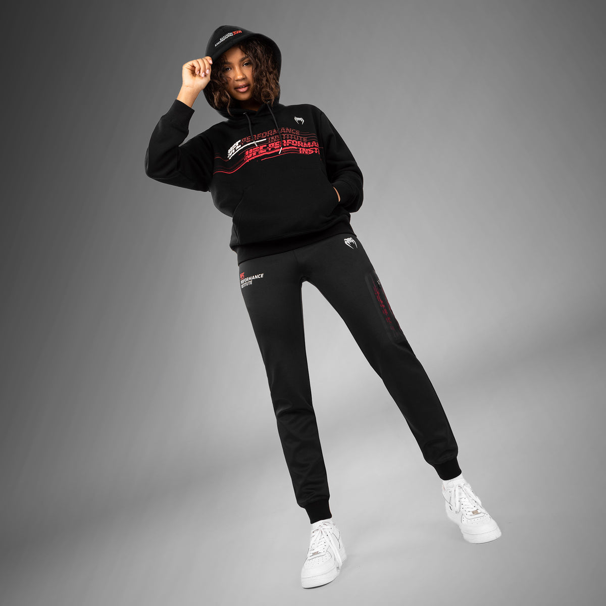 Sweat à capuche pour femmes UFC Venum Performance Institute 2.0 - Noir/Rouge - product-type_Sweatshirts