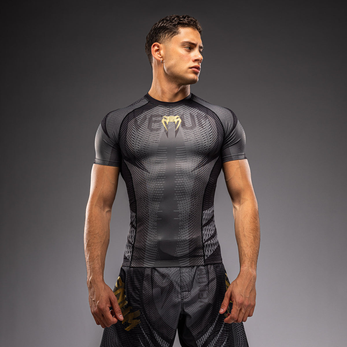 Rashguard à Manches Courtes Venum Galactic 3.0 - Noir/Or - product-type_T-Shirts de Compression