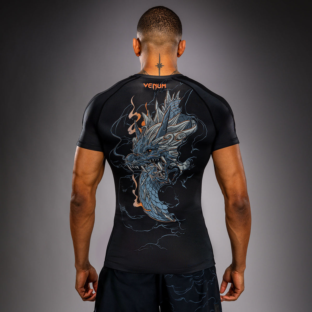 Rashguard à Manches Courtes Venum Thunder Dragon – Noir/Gris/Cuivre - product-type_T-Shirts de Compression