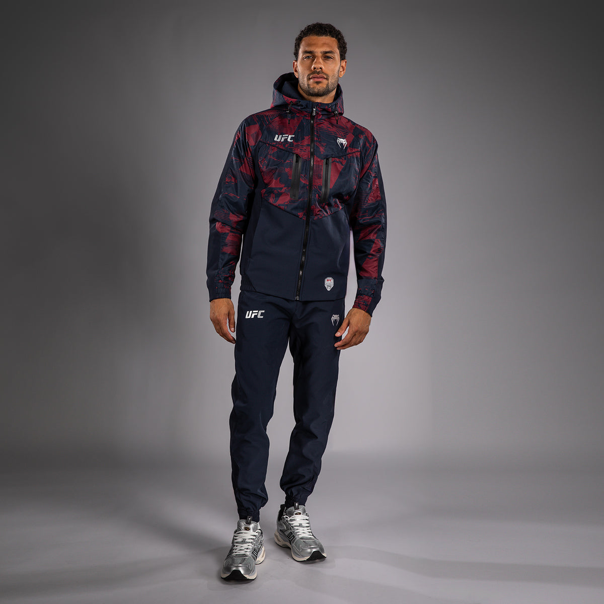 Sweat à capuche zippé Homme UFC Zenith by Venum Authentic Fight Week - Bleu marine/Bordeaux/Argent - product-type_Vestes