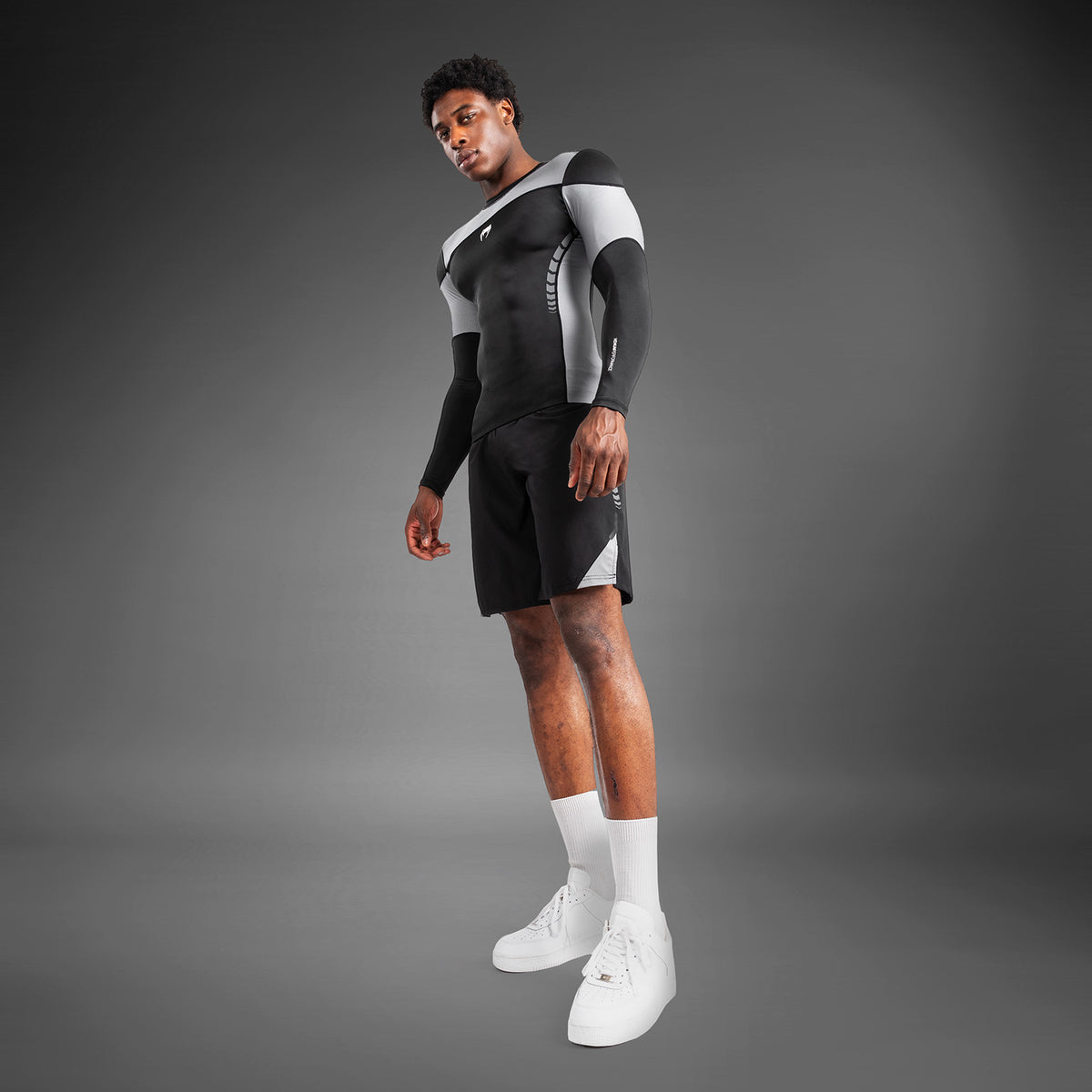 Rashguard À Manches Longues pour Hommes Venum Tempest - Noir/Gris - product-type_T-Shirts de Compression