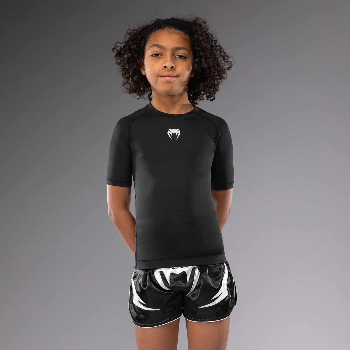 Rashguards Manches Courtes pour Enfants Venum Contender - Noir - product-type_T-Shirts de Compression