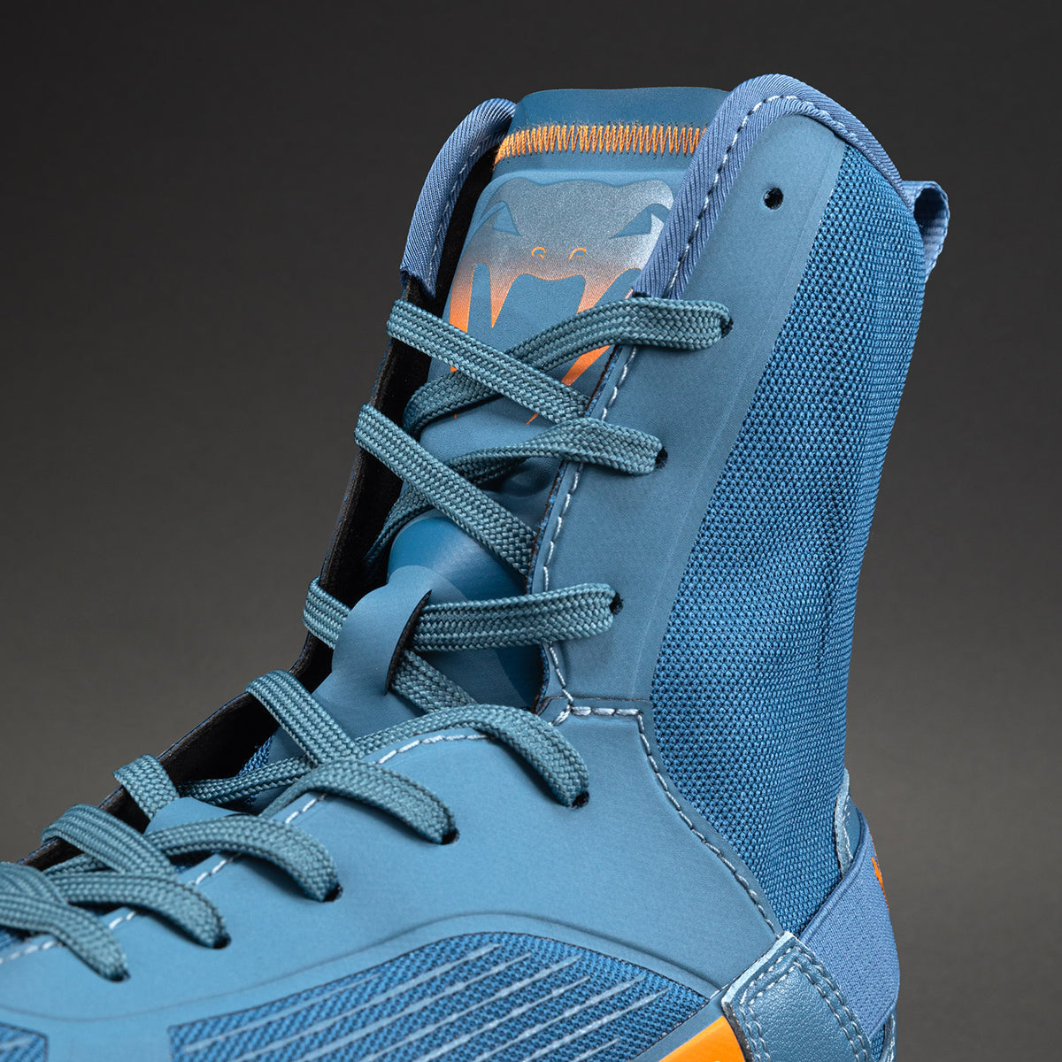 Chaussures de Boxe Venum Elite Neo – Bleu Acier/Orange - product-type_Chaussures de boxe