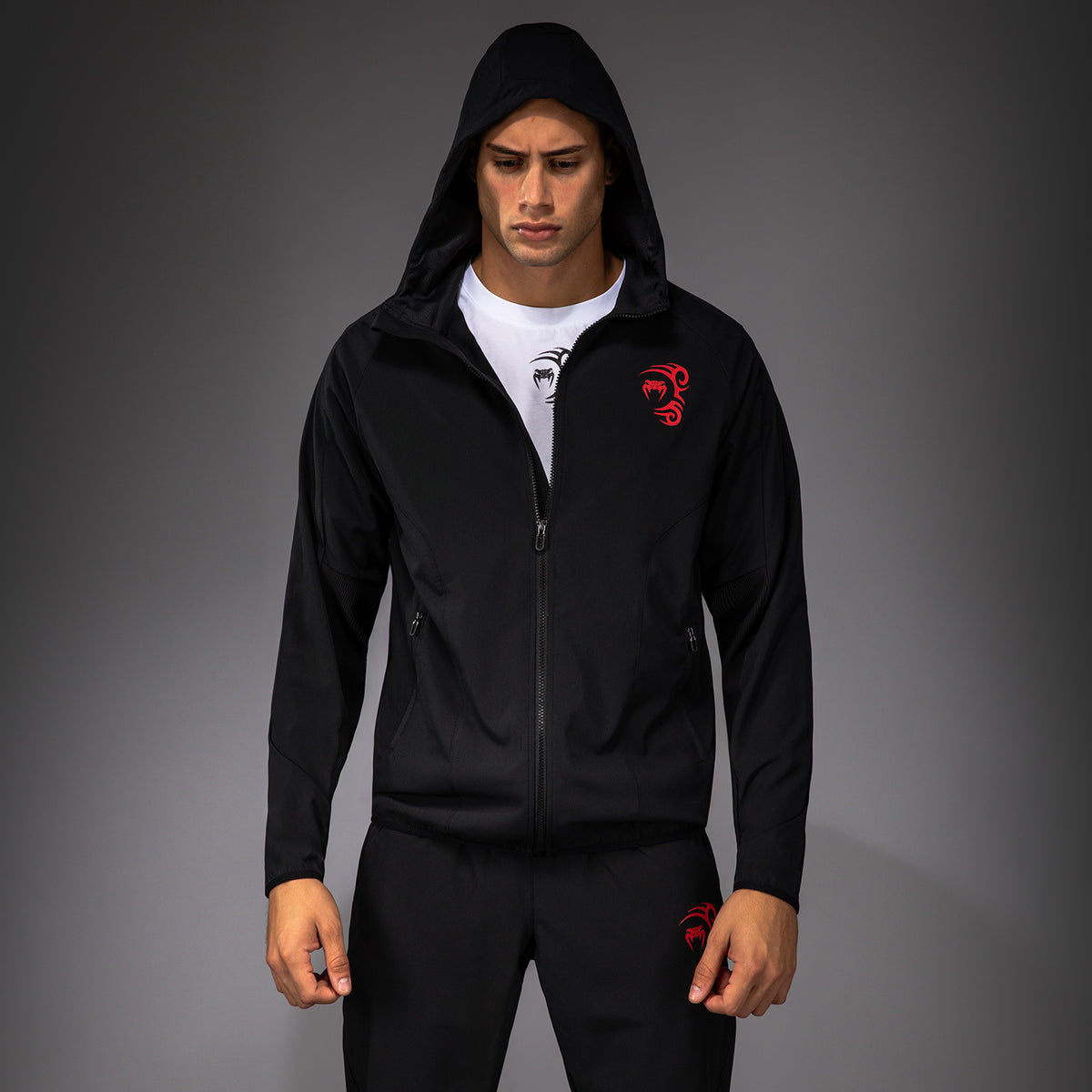 Veste de Survêtement Venum x Mike Tyson Tiger - Noir Profond/Rouge Intense - product-type_Vestes