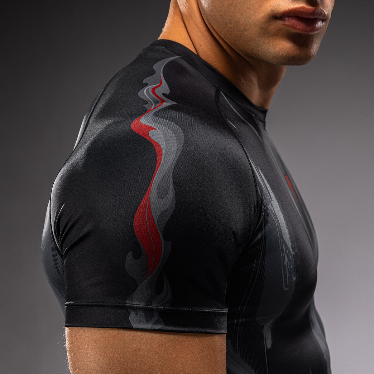 Rashguard à Manches Courtes Venum Demon - Noir/Gris - product-type_T-Shirts de Compression