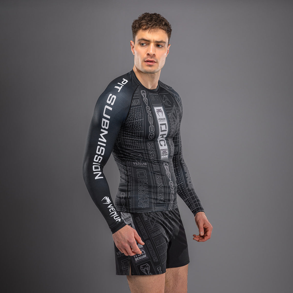 Rashguard à Manches Longues Karate Combat by Venum – Noir/Gris - product-type_T-Shirts de Compression