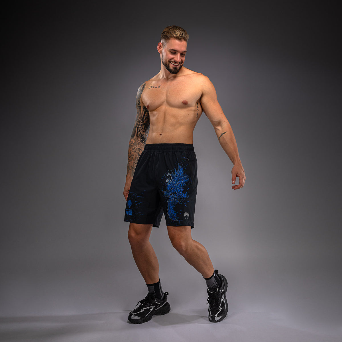 Short d’Entraînement Venum Thunder Dragon – Noir/Bleu Royal - product-type_Shorts de training