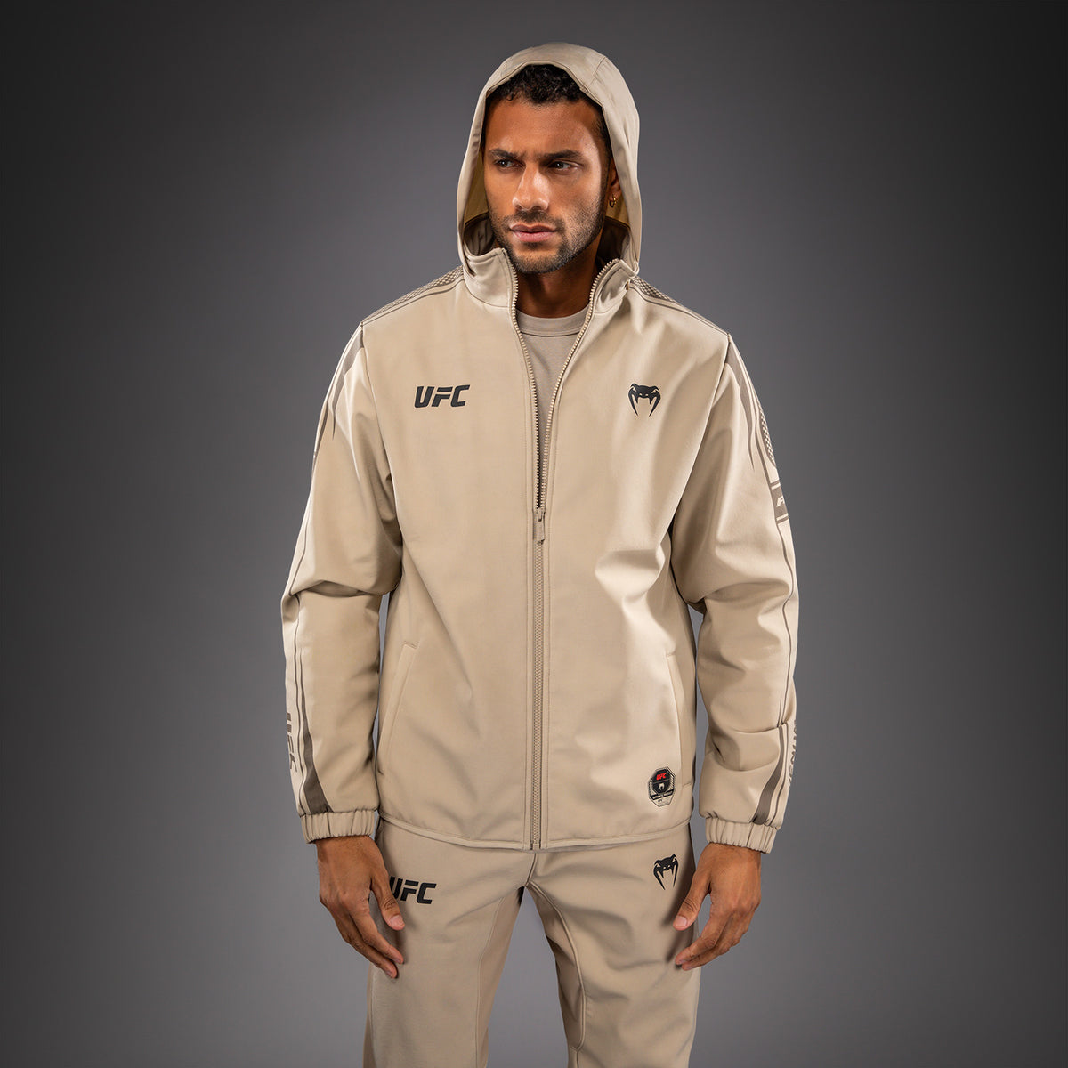 Sweat à Capuche Zippé pour Homme Venum UFC Unity by Venum Authentic Fight Week - Sable - product-type_Vestes