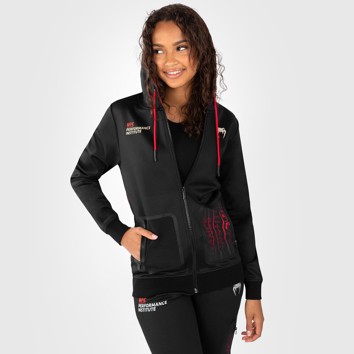 Veste à Capuche pour Femmes UFC Venum Performance Institute 2.0 - Noir/Rouge - product-type_Vestes