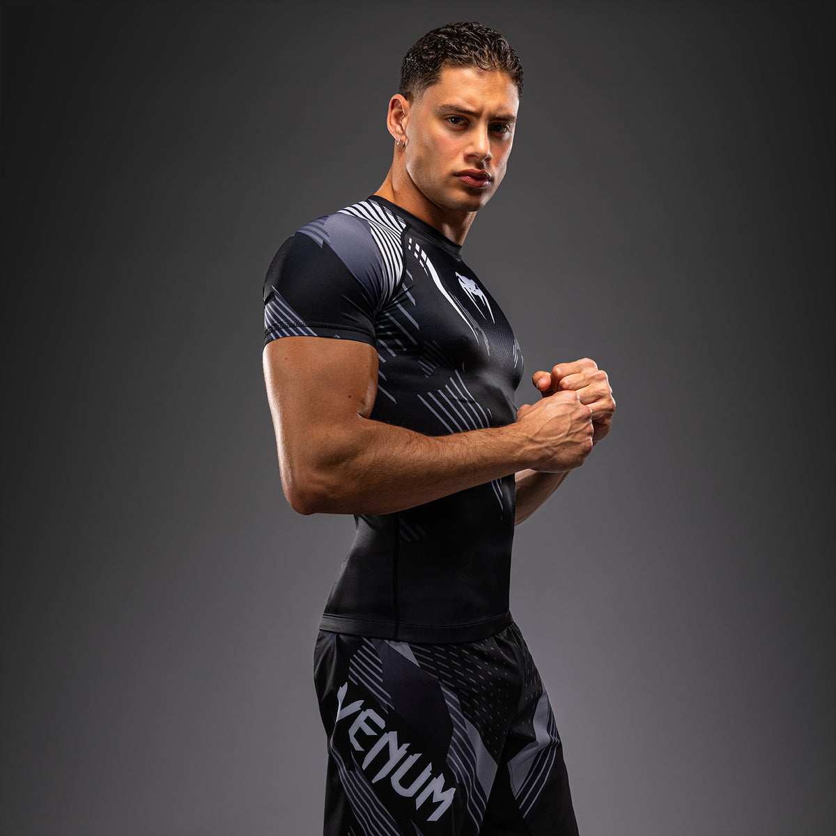 Rashguard à Manches Courtes Venum No-Gi 6.0 - Noir/Blanc - product-type_T-Shirts de Compression