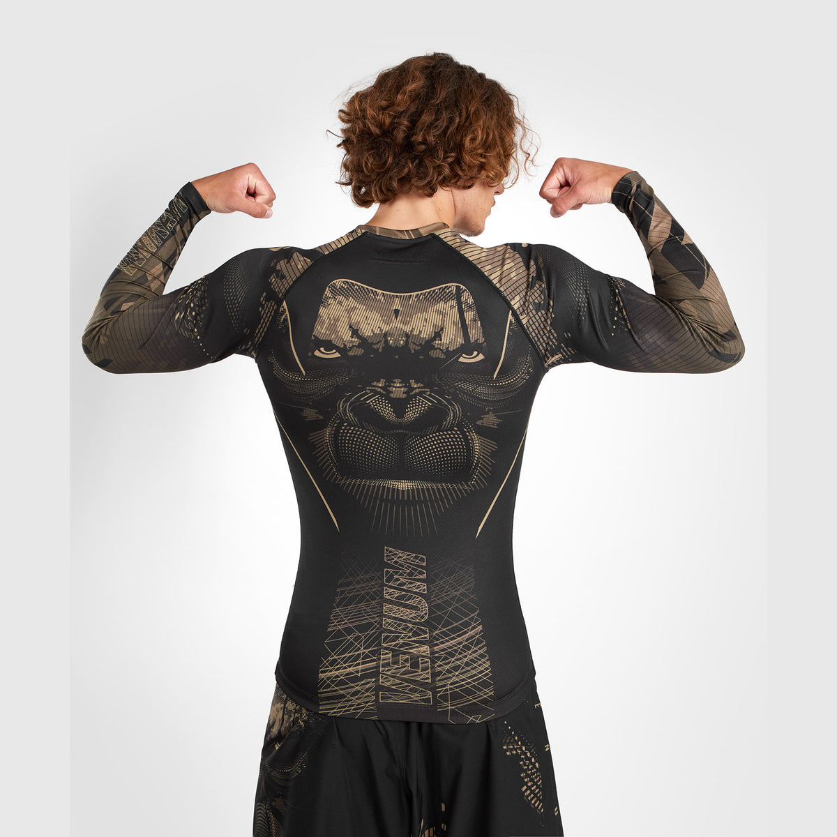 Rashguard à Manches Longues Venum Gorilla Jungle - Noir/Sable - product-type_T-Shirts de Compression