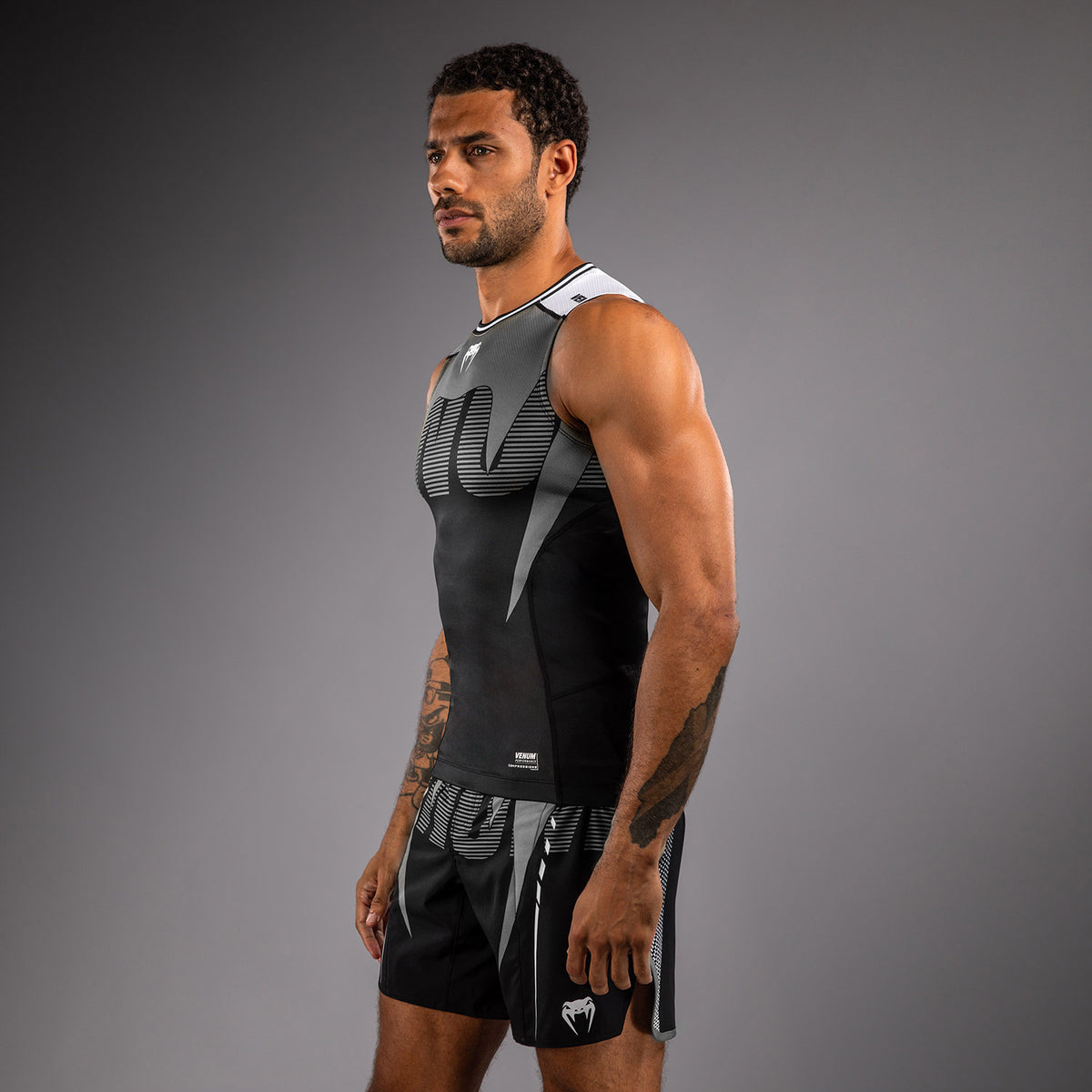 Rashguard Sans Manches Venum Adrenaline – Noir/Gris Argenté - product-type_T-Shirts de Compression