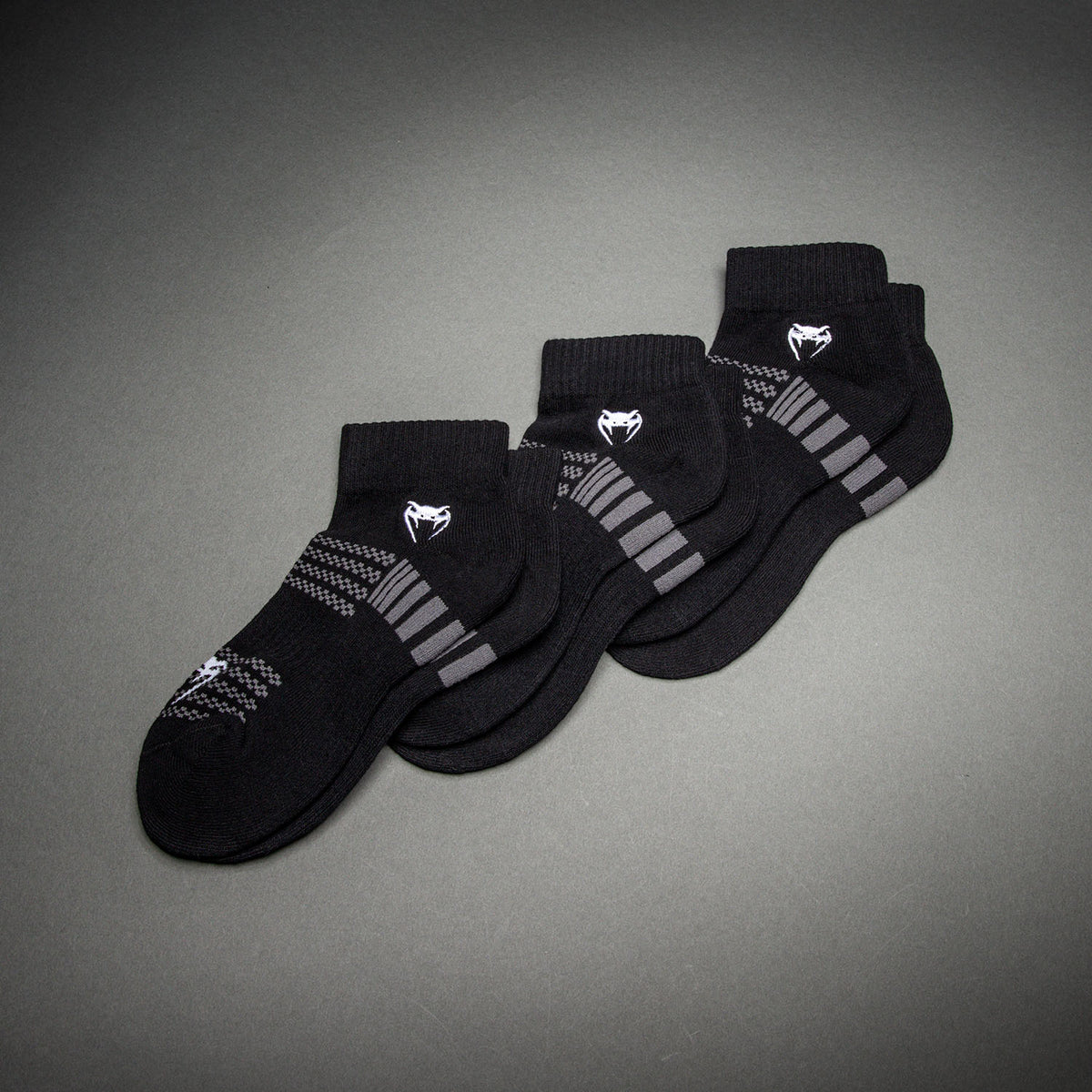 Pack de 3 Paires de Chaussettes Courtes Venum Vector - Noir/Gris - product-type_Chaussettes