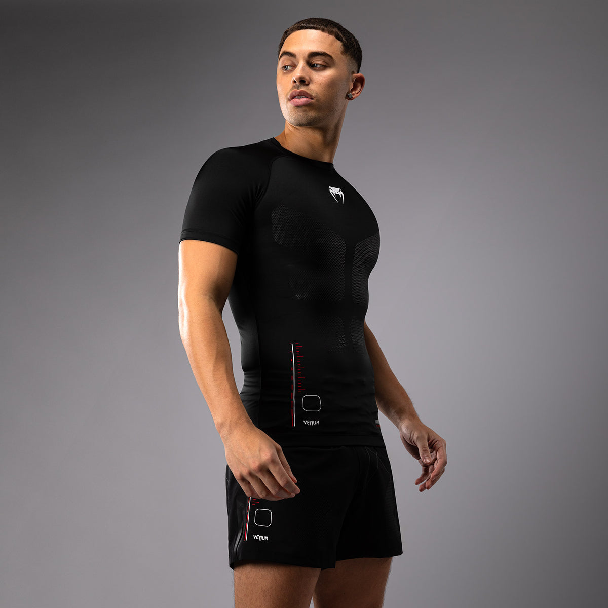 Rashguard Manches Courtes Venum Tactical XT- Noir/Rouge Feu - product-type_T-Shirts de Compression