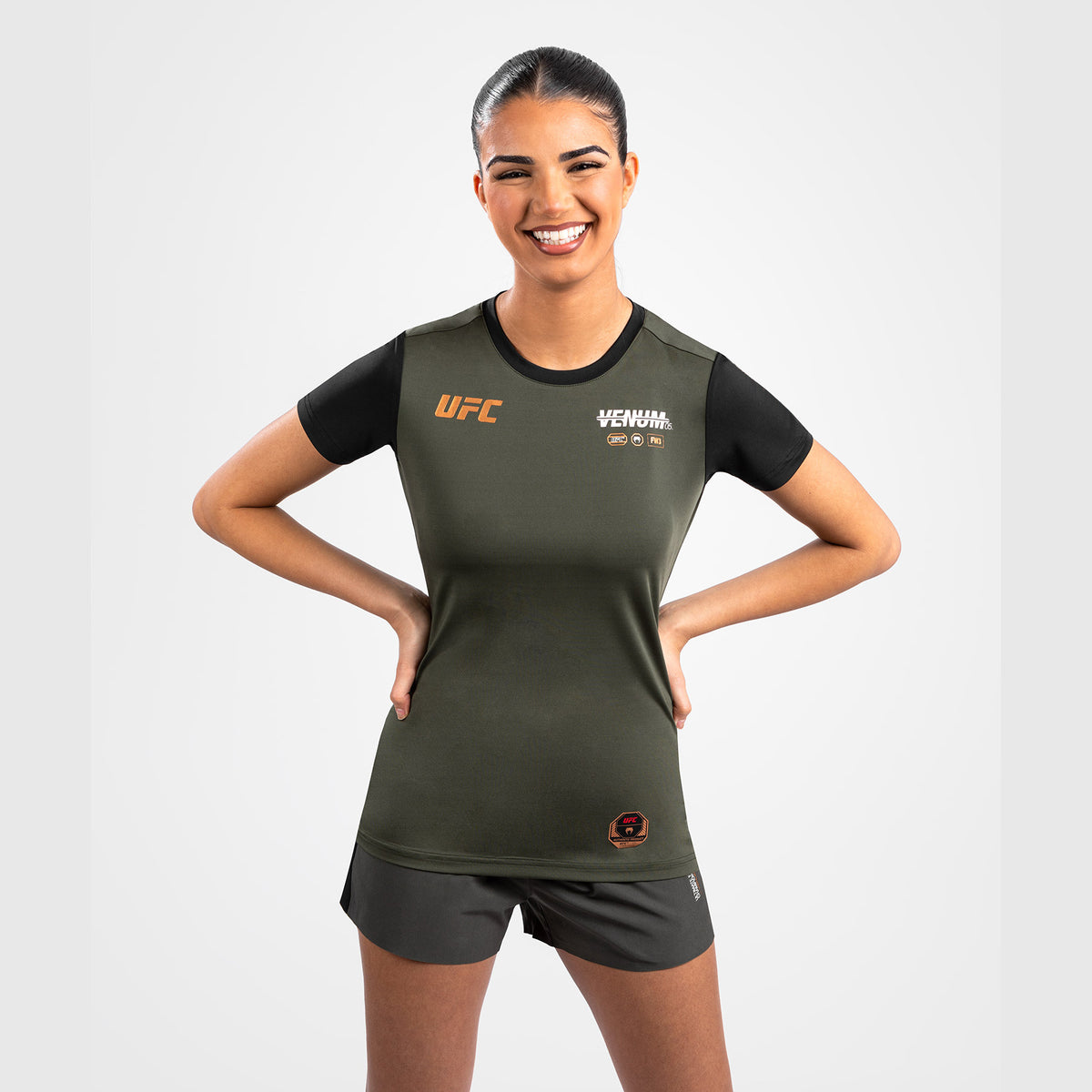 T-shirt Dry-Tech pour Femmes UFC Adrenaline by Venum Fight Week - Kaki/Bronze - product-type_T-Shirts Dry Tech