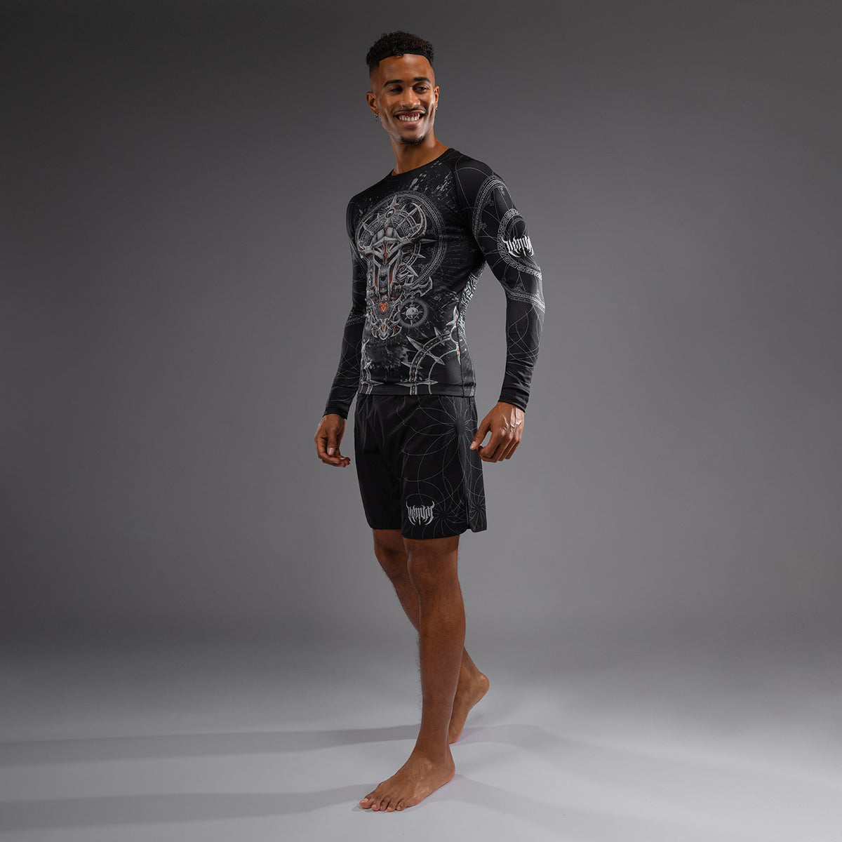 Rashguard à Manches Longues pour Hommes Venum Gladiator 5.0 - Noir/Argent - product-type_T-Shirts de Compression