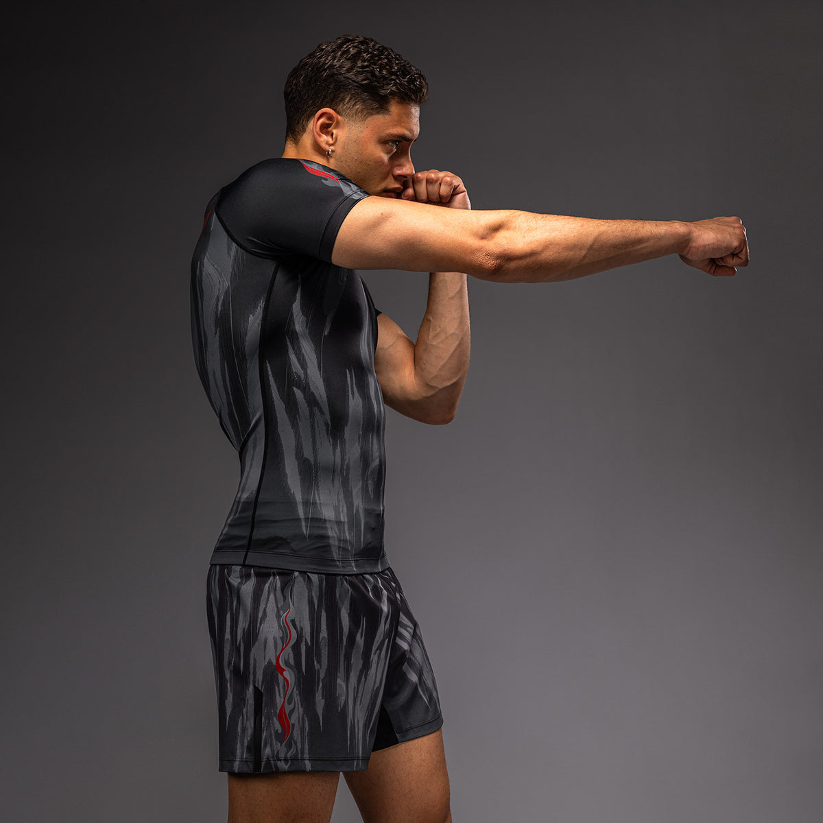 Rashguard à Manches Courtes Venum Demon - Noir/Gris - product-type_T-Shirts de Compression