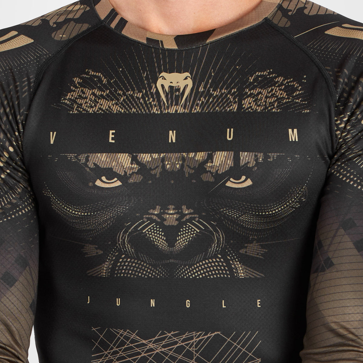 Rashguard à Manches Longues Venum Gorilla Jungle - Noir/Sable - product-type_T-Shirts de Compression