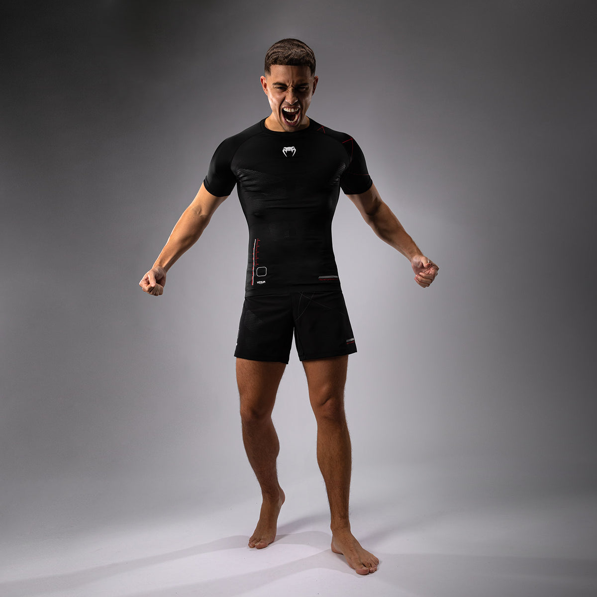 Rashguard Manches Courtes Venum Tactical XT- Noir/Rouge Feu - product-type_T-Shirts de Compression