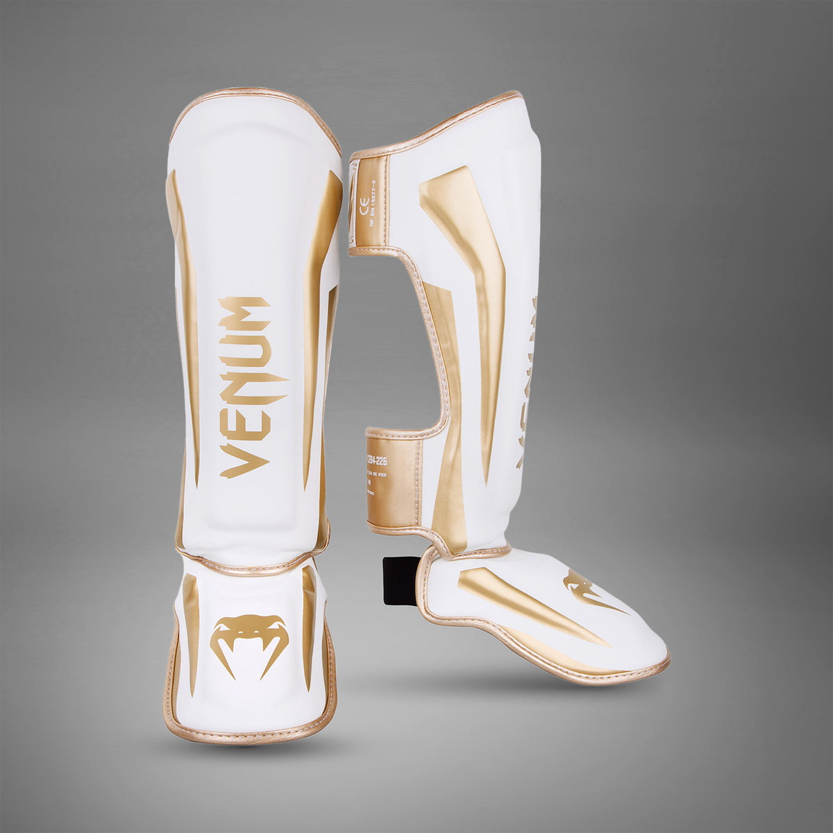 Protège-tibias Venum Elite - Blanc/Doré - product-type_Protège-tibias