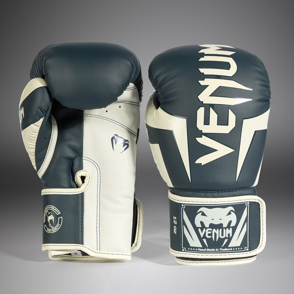 Gants de boxe Venum Elite - Blanc/Bleu Marine - product-type_Gants de boxe
