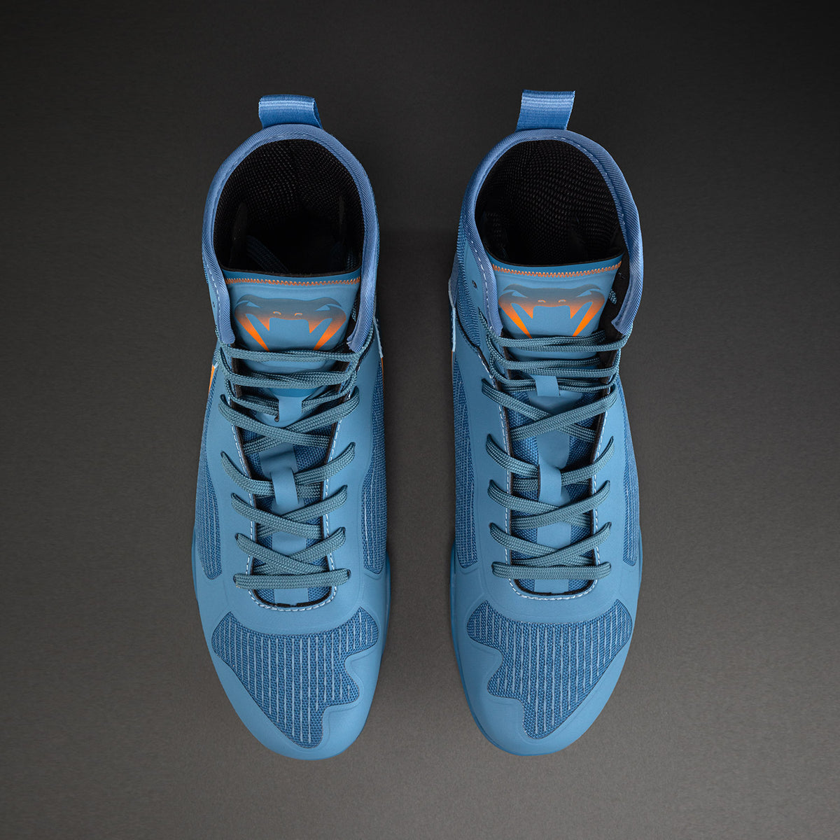 Chaussures de Boxe Venum Elite Neo – Bleu Acier/Orange - product-type_Chaussures de boxe