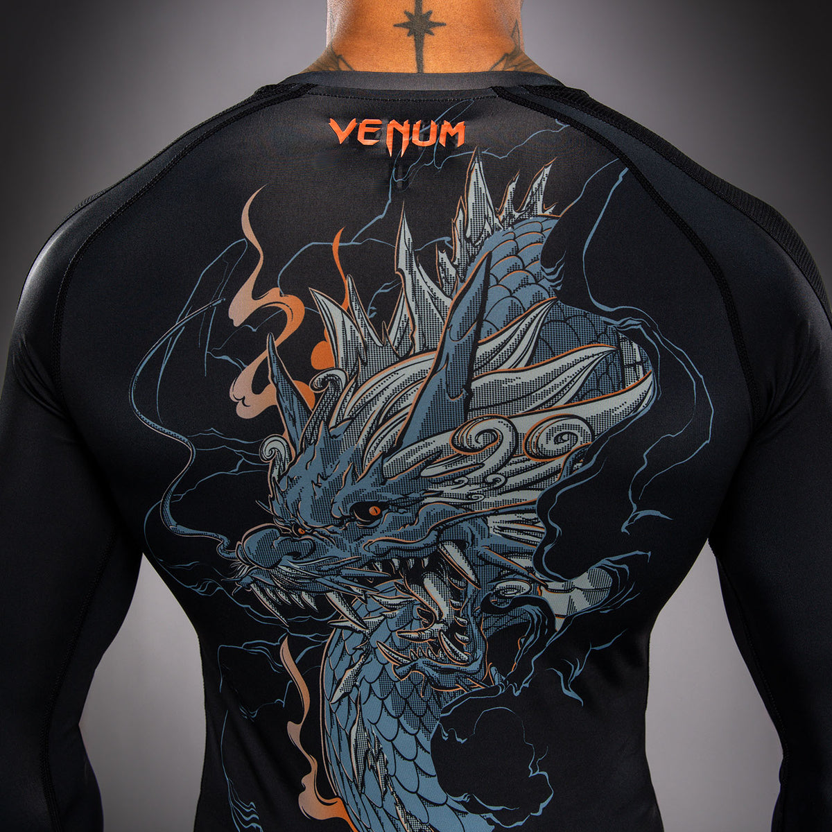 Rashguard à Manches Longues Venum Thunder Dragon – Noir/Gris/Cuivre - product-type_T-Shirts de Compression
