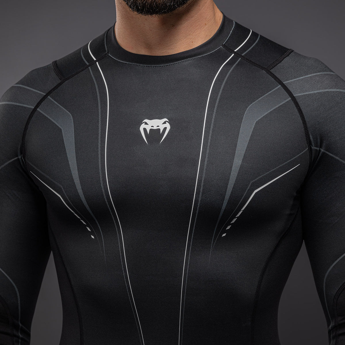 Rashguard à Manches Longues Venum Streamline – Noir/Blanc - product-type_T-Shirts de Compression