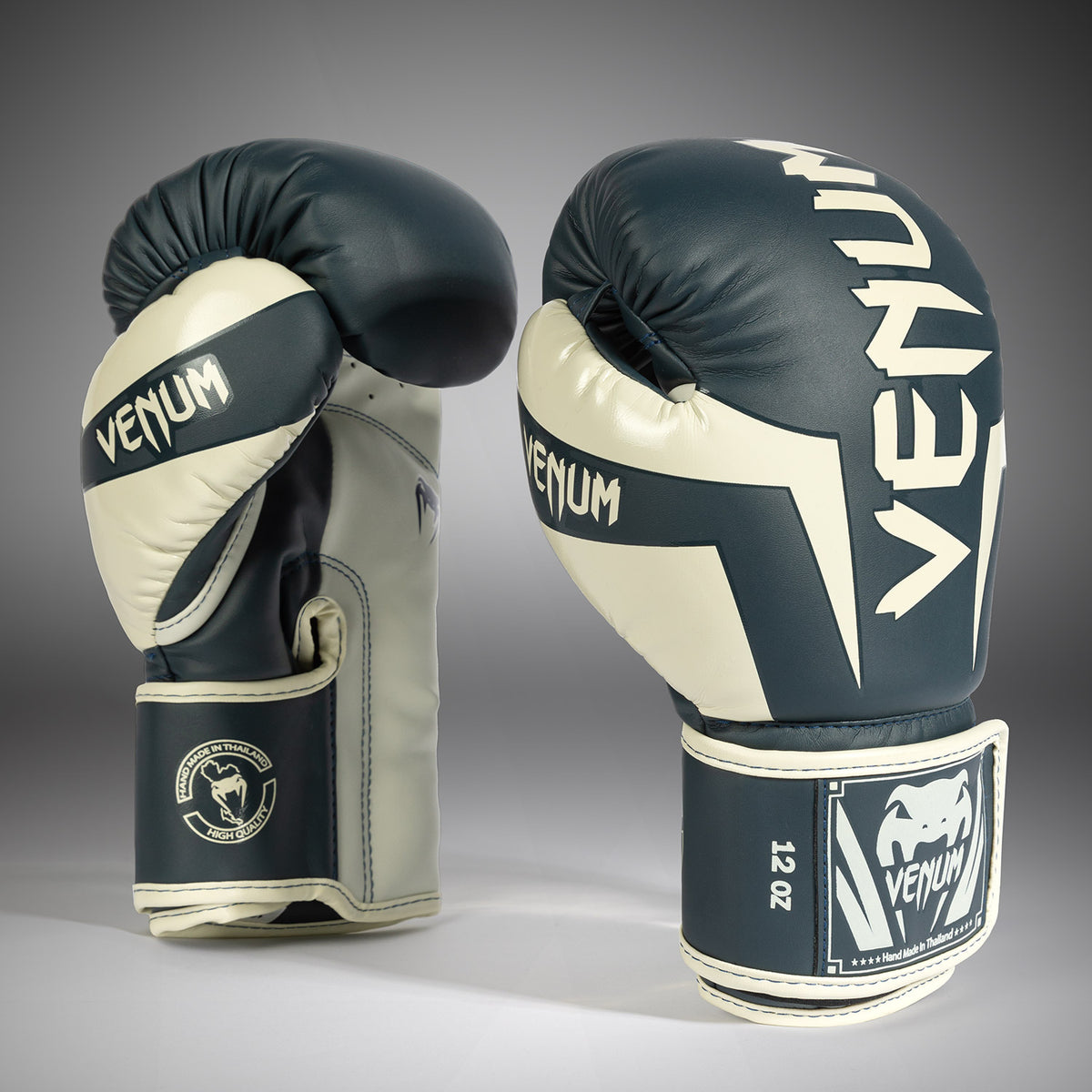 Gants de boxe Venum Elite - Blanc/Bleu Marine - product-type_Gants de boxe