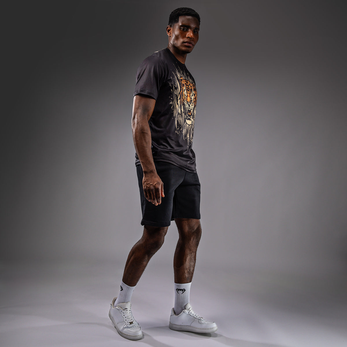 T-Shirt Dry-Tech Venum Tiger - Noir/Orange Néon - product-type_T-Shirts Dry Tech