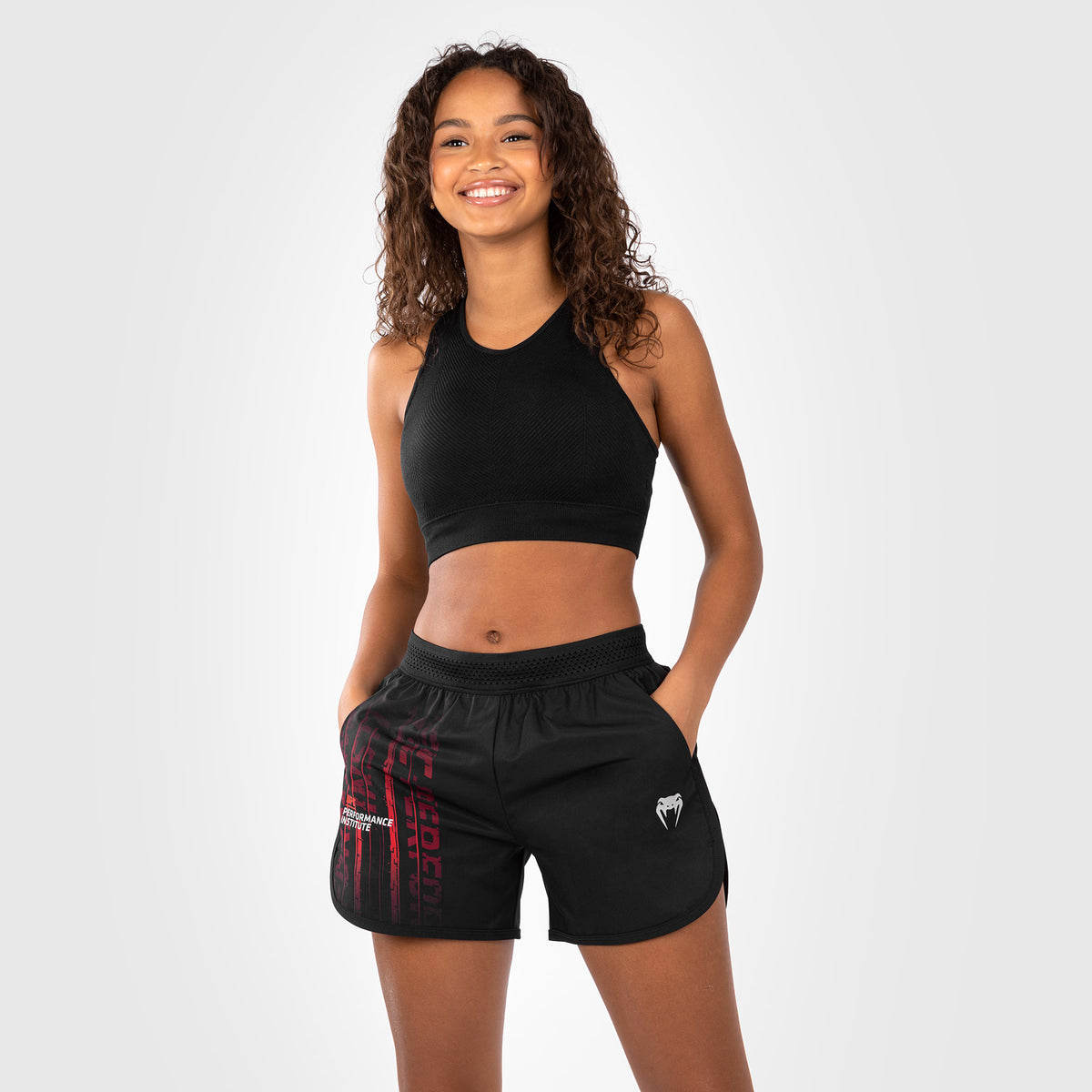 Short de Performance pour Femmes UFC Venum Performance Institute 2.0 - Noir/Rouge - product-type_Shorts de training