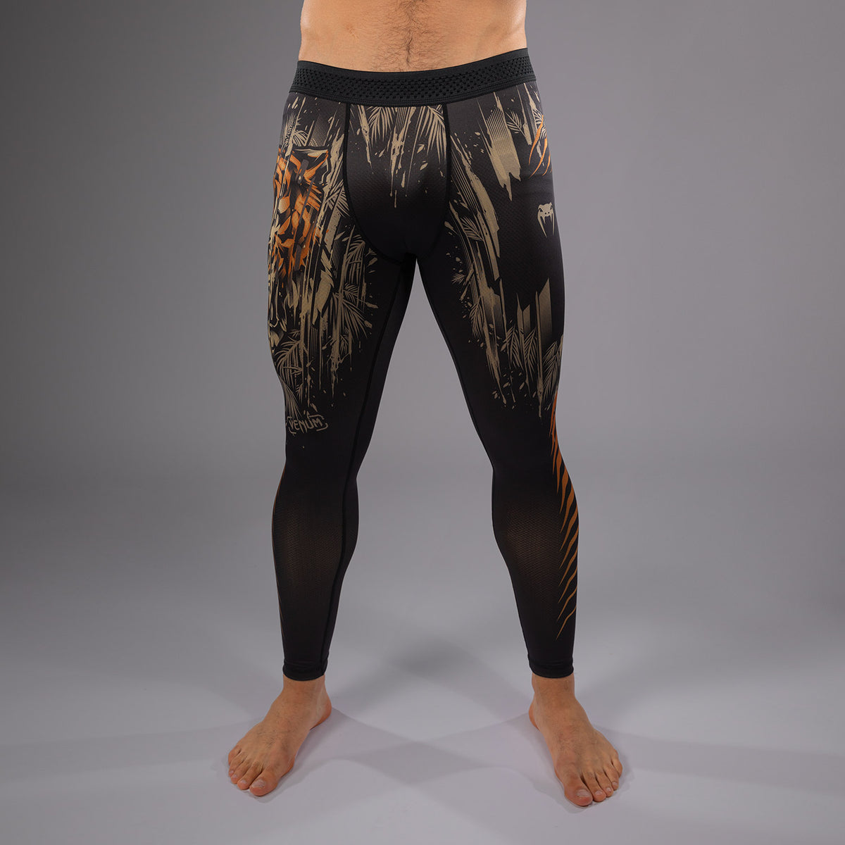 Pantalon de Compression Venum Tiger pour Hommes - Noir/Orange Néon - product-type_Pantalons de Compression