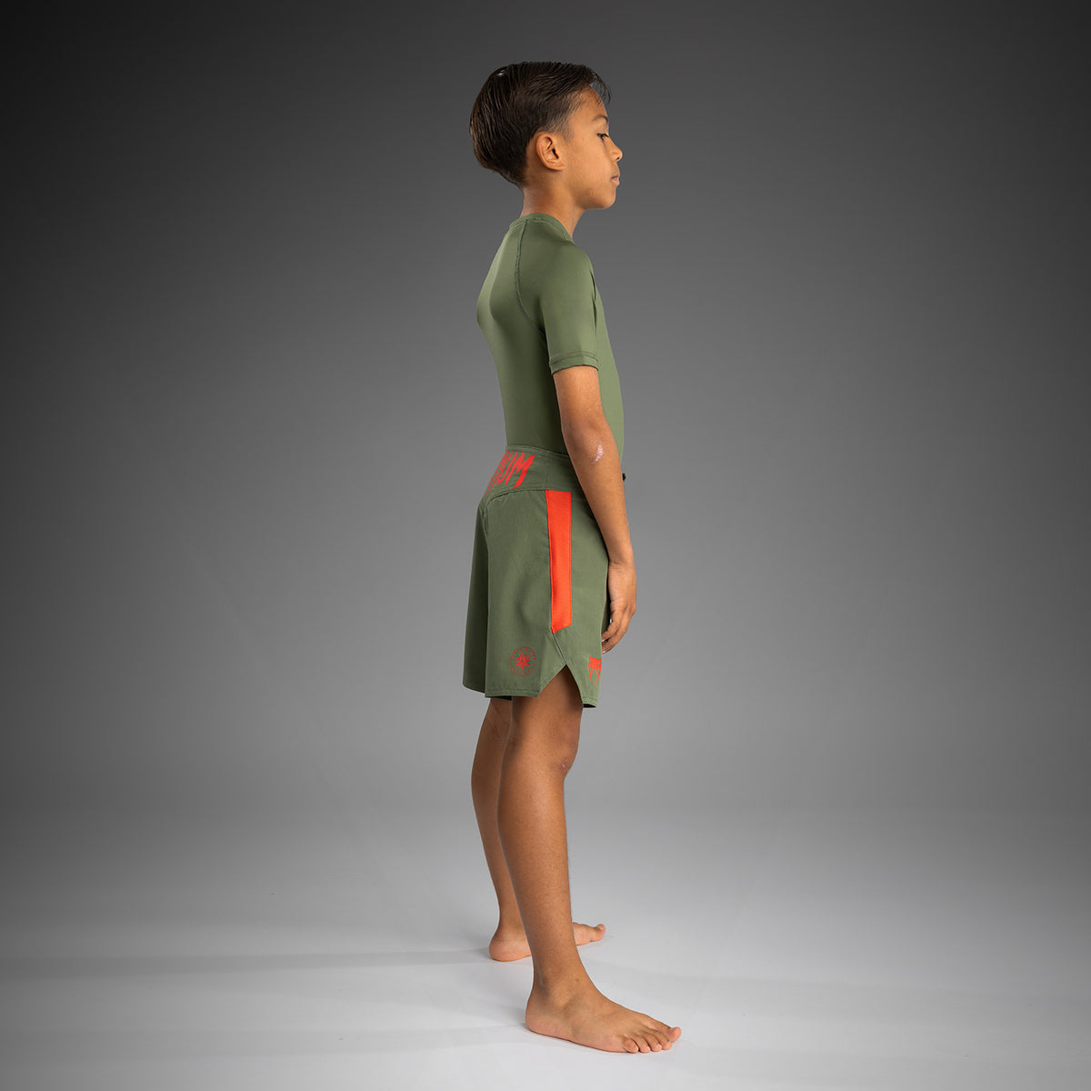 Short de Combat pour Enfants Venum Light - Vert militaire/Orange - product-type_Shorts de MMA