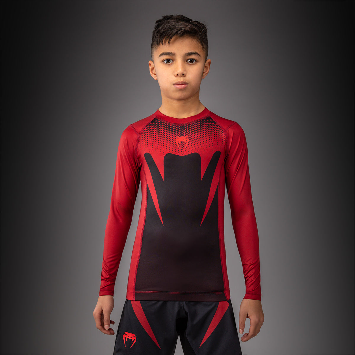 Rashguard à Manches Longues Pour Enfant Venum Attack - Noir/Rouge - product-type_T-Shirts de Compression