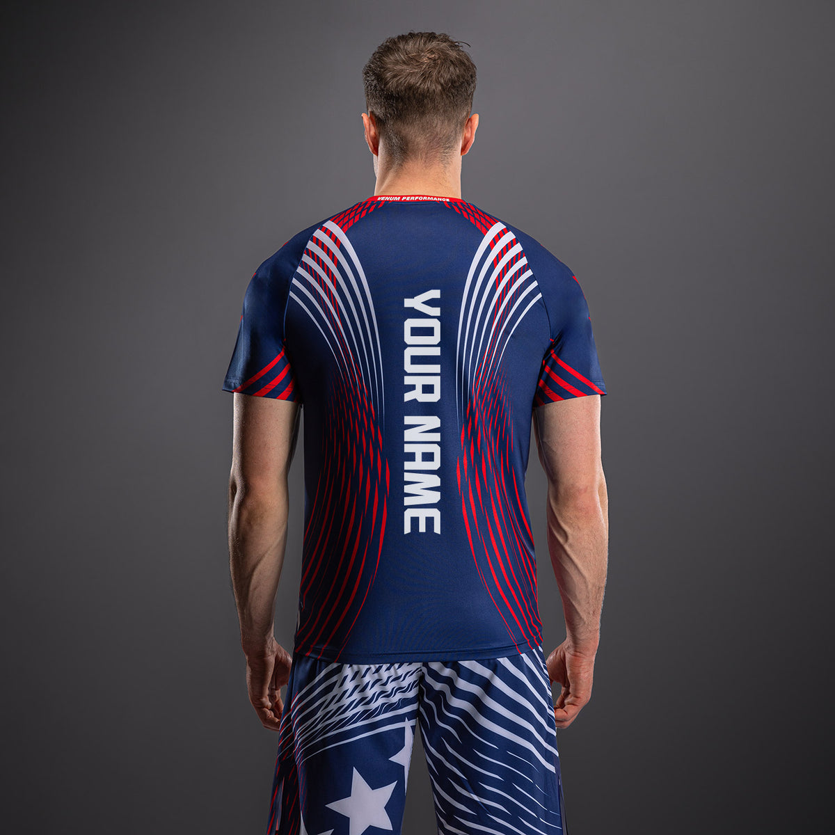 Official UFC Freedom 250 by Venum Authentic Fight Night Maillot Walkout pour homme - Bleu - product-type_T-Shirts Dry Tech