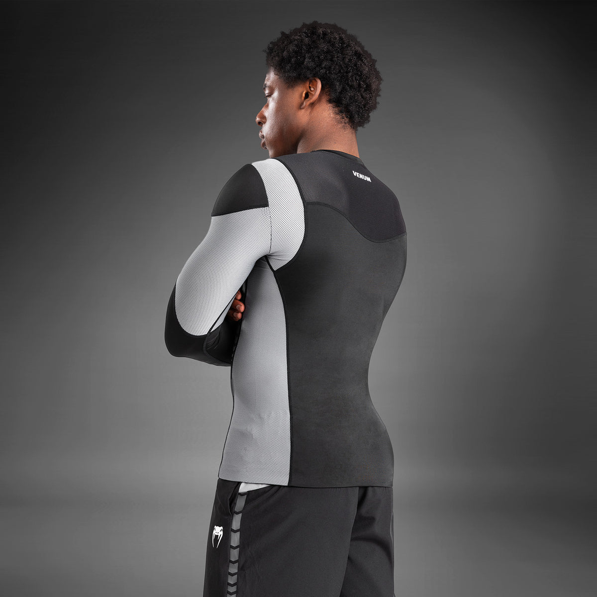 Rashguard À Manches Longues pour Hommes Venum Tempest - Noir/Gris - product-type_T-Shirts de Compression