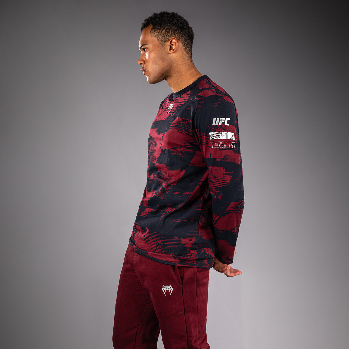 T-shirt manches longues Homme UFC Zenith by Venum Authentic Fight Week - Bleu marine/Bordeaux/Argent - product-type_T-Shirts