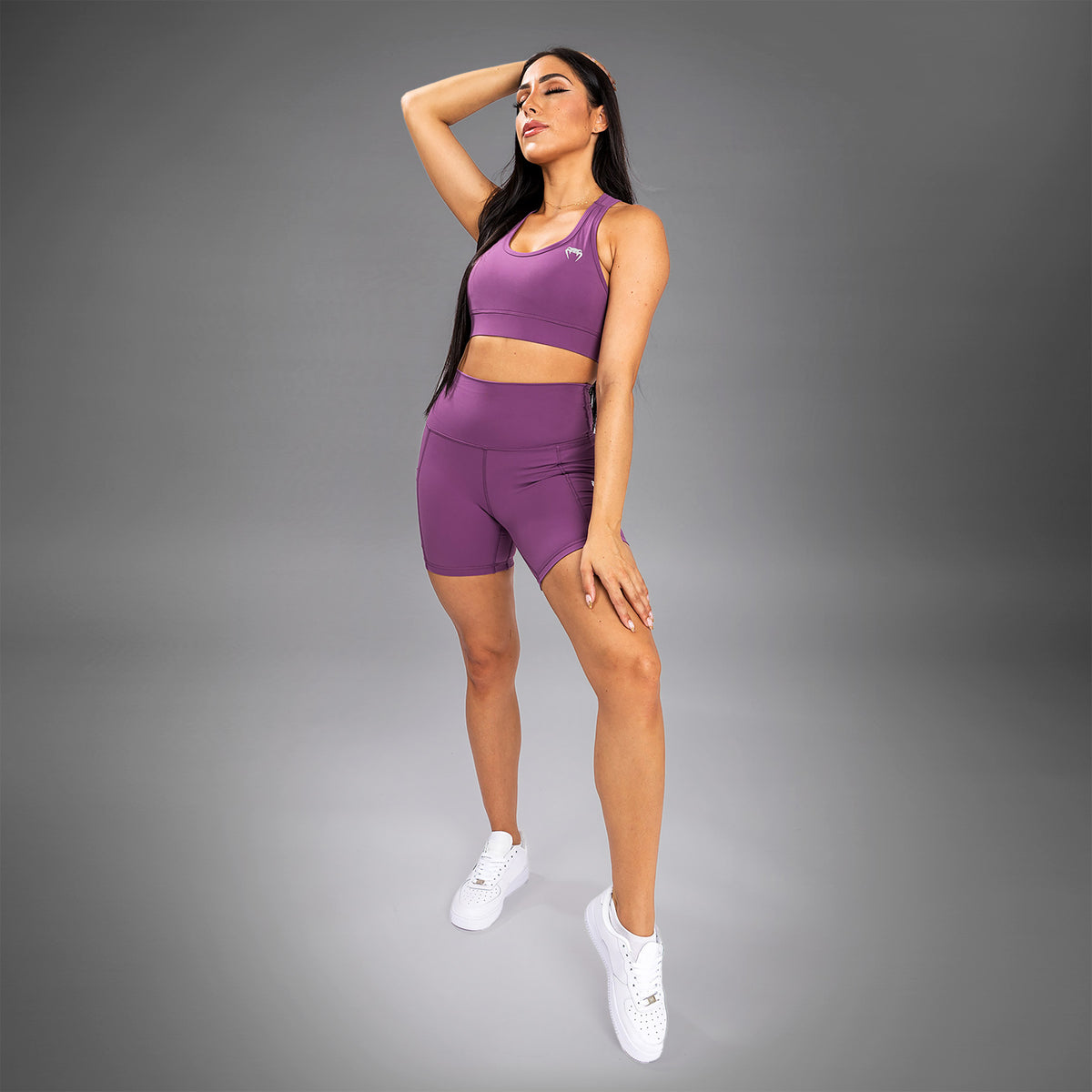 Brassière Venum Essential Medium Impact - Orchidée Sombre/Argent Brossé - product-type_Brassières de sport