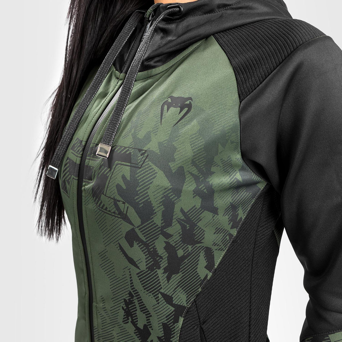 Sweatshirt Zippé Femme UFC Venum Authentic Fight Week - Kaki - product-type_Vestes
