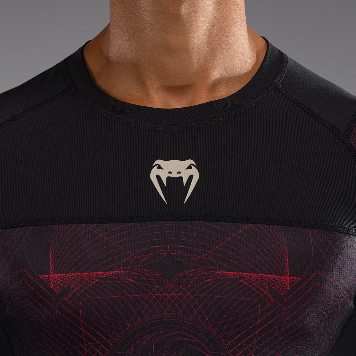 Rashguard à Manches Longues Venum G-Fit Air pour Hommes - Noir Profond/Rouge Feu - product-type_T-Shirts de Compression