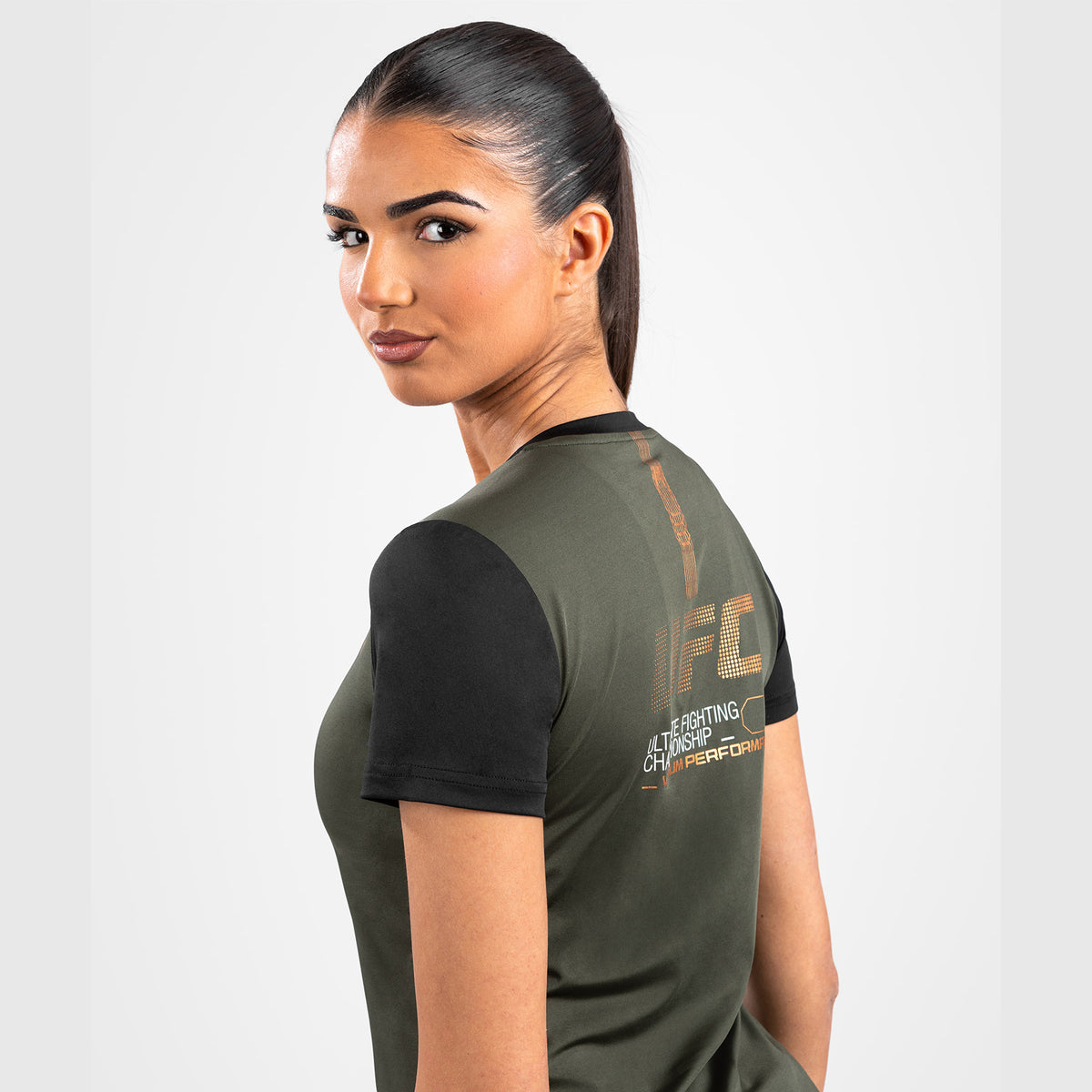T-shirt Dry-Tech pour Femmes UFC Adrenaline by Venum Fight Week - Kaki/Bronze - product-type_T-Shirts Dry Tech